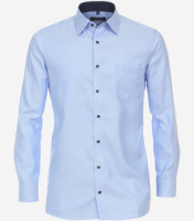 Chemise CasaModa COMFORT FIT DOBBY bleu clair avec col Kent en coupe classique