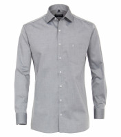 Chemise CASAMODA MODERN FIT UNI POPELINE gris avec col Kent en coupe moderne