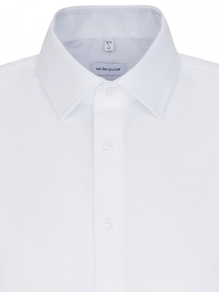 SEIDENSTICKER Tailored Fit Chemise Blanc Business Kent Popeline - Vue 2