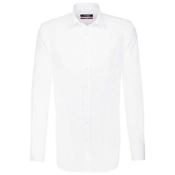 Chemise Seidensticker REGULAR UNI POPELINE blanc avec col Business Kent en coupe moderne