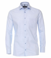 Chemise CASAMODA MODERN FIT STRUCTURE bleu clair avec col Kent en coupe moderne