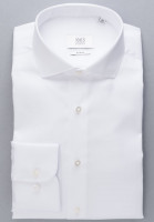 Chemise Eterna SLIM FIT TWILL blanc avec col Italien en coupe moderne