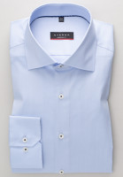 Chemise Eterna MODERN FIT UNI STRETCH bleu clair avec col Classic Kent en coupe moderne