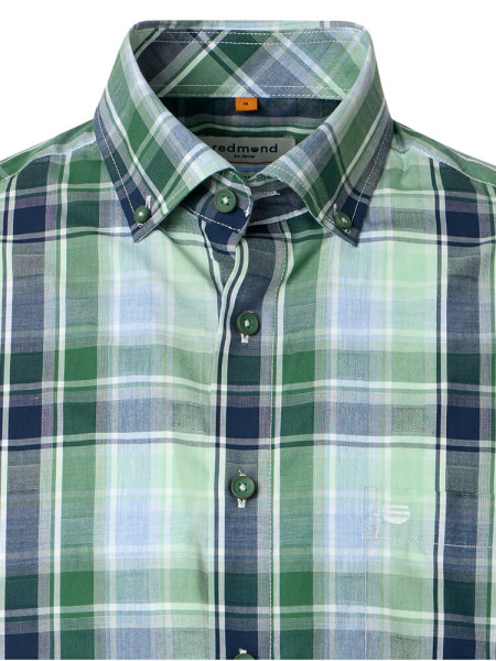 REDMOND Comfort Fit Chemise Vert Button-Down Hyperflex Dobby - Vue 1