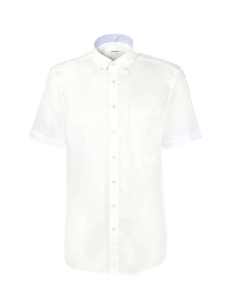 SEIDENSTICKER Regular Fit Chemise Blanc Button-Down Struktur