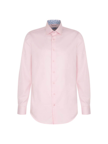 Chemise Seidensticker MODERN TWILL rose avec col Nouveau Kent en coupe moderne