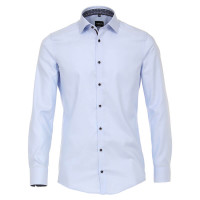 Chemise Venti MODERN FIT STRUCTURE bleu clair avec col Kent en coupe moderne