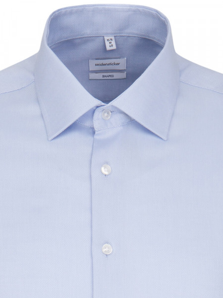 SEIDENSTICKER Tailored Fit Chemise Bleu clair Business Kent Struktur - Vue 2