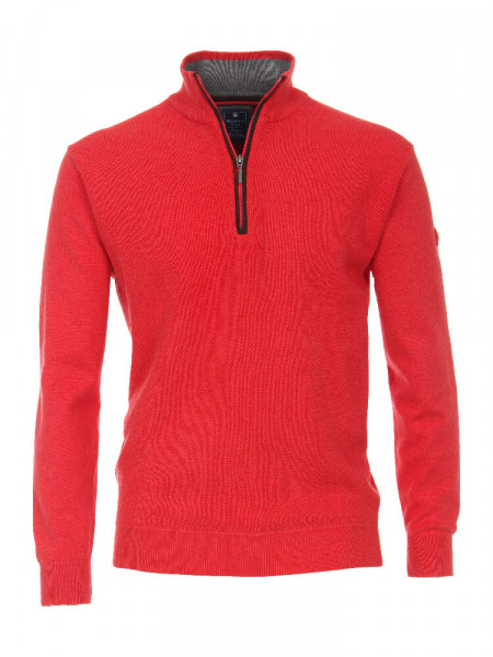 Pull Redmond REGULAR FIT STRUCTURE rouge avec col Col montant en coupe classique