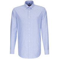 Chemise Seidensticker REGULAR BEAUX OXFORD bleu clair avec col Button Down en coupe moderne