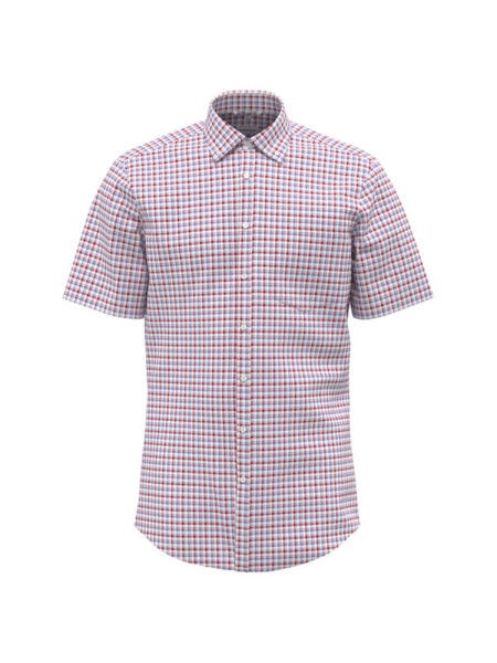 Chemise Seidensticker MODERN TWILL rouge avec col Button Down en coupe moderne