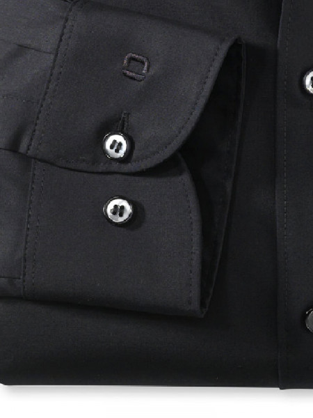 OLYMP Slim Fit Chemise Noir Royal Kent Uni Stretch - Vue 2