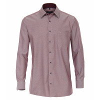 Chemise CASAMODA COMFORT FIT STRUCTURE rouge foncé avec col Kent en coupe classique
