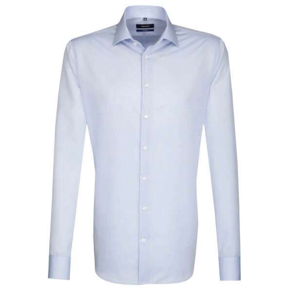 Chemise Seidensticker SHAPED CHAMBRAY bleu clair avec col Business Kent en coupe moderne