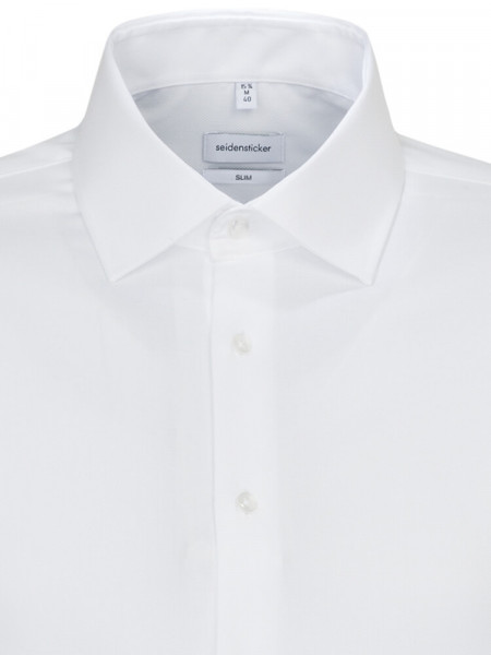 SEIDENSTICKER Slim Fit Chemise Blanc Business Kent Struktur - Vue 2