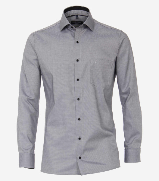Chemise CasaModa MODERN FIT STRUCTURE gris avec col Kent en coupe moderne