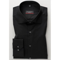 Chemise Eterna MODERN FIT UNI STRETCH noir avec col Classic Kent en coupe moderne