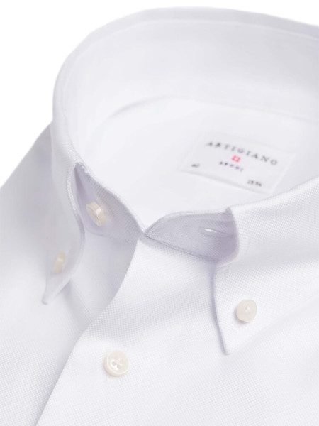 ARTIGIANO Regular Fit Chemise Blanc Button-Down Fein Oxford