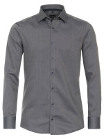 Chemise Venti MODERN FIT STRUCTURE gris avec col Kent en coupe moderne