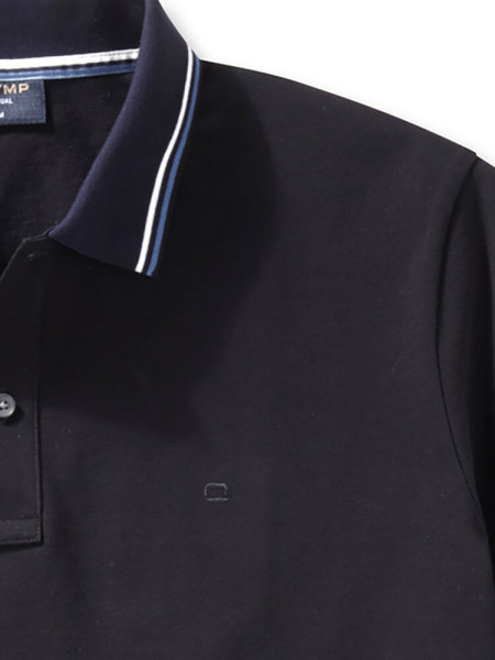 OLYMP Polo Noir Piqué