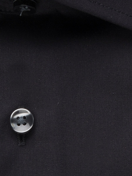 SEIDENSTICKER Tailored Fit Chemise Noir Business Kent Popeline - Vue 3