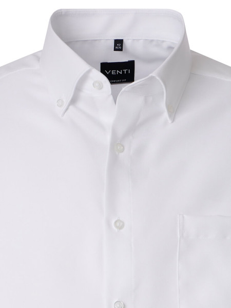 VENTI Comfort Fit Chemise Blanc Button-Down Fein Oxford - Vue 1