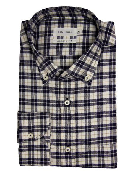 EINHORN Regular Fit Chemise Beige clair Button-Down Flanell | Chemises Exquises