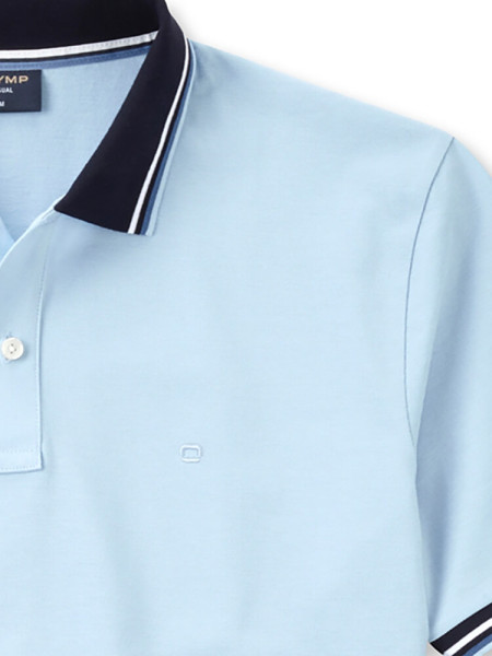 OLYMP Polo Bleu clair Piqué