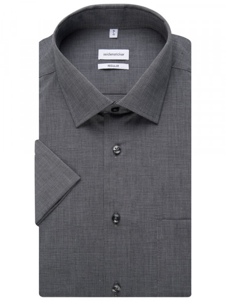 SEIDENSTICKER Regular Fit Chemise Anthracite Business Kent Fil à Fil - Vue 4