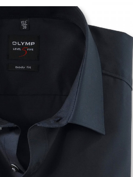 OLYMP Slim Fit Chemise Marine New York Kent Uni Stretch