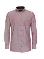 Chemise CASAMODA COMFORT FIT STRUCTURE rouge avec col Button Down en coupe classique