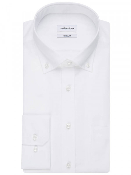 SEIDENSTICKER Regular Fit Chemise Blanc Button-Down Popeline - Vue 4