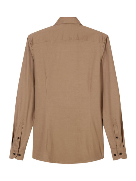 OLYMP Slim Fit Chemise Marron clair New York Kent Jersey