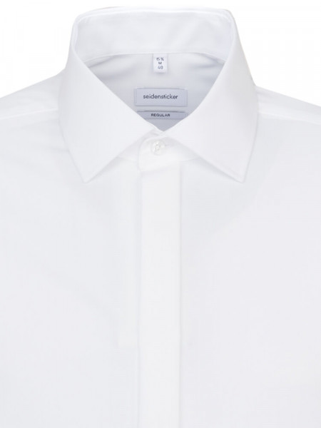SEIDENSTICKER Regular Fit Chemise Blanc Business Kent Popeline - Vue 2