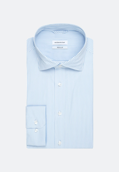 Chemise Seidensticker REGULAR FIT UNI STRETCH bleu clair avec col Kent en coupe classique