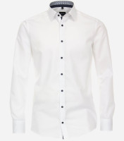 Chemise Venti MODERN FIT UNI POPELINE blanc avec col Kent en coupe moderne