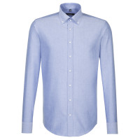 Chemise Seidensticker SHAPED BEAUX OXFORD bleu clair avec col Button Down en coupe moderne