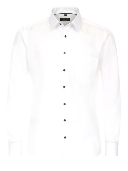 Chemise Redmond MODERN FIT TWILL blanc avec col Kent en coupe moderne