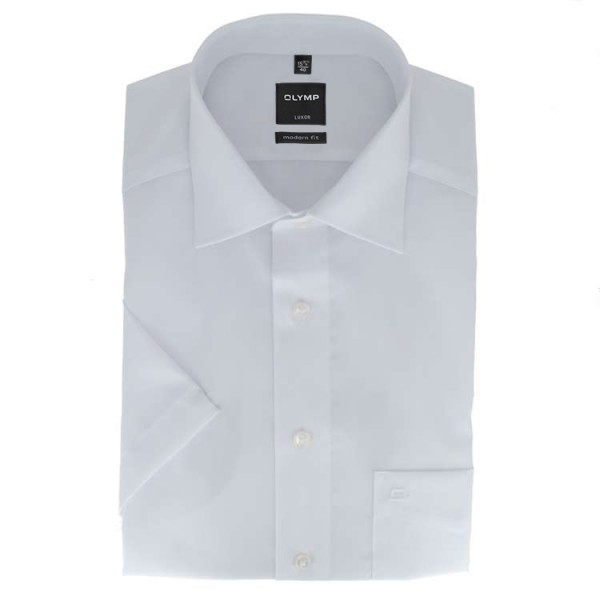 Chemise OLYMP Luxor modern fit UNI POPELINE blanc avec col Nouveau Kent en coupe moderne