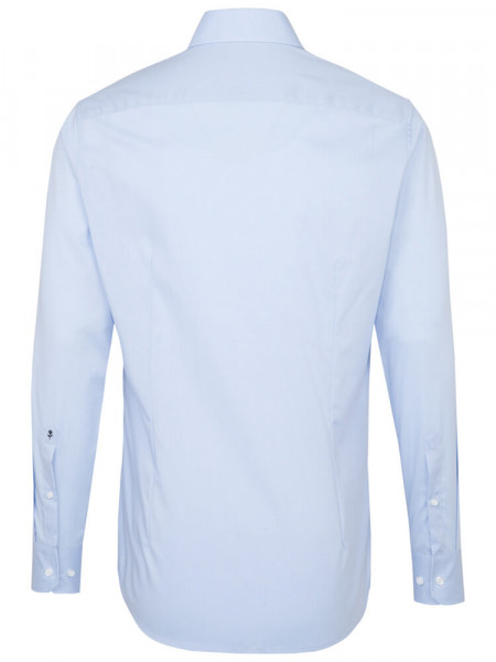 SEIDENSTICKER Slim Fit Chemise Bleu clair Business Kent Fil à Fil