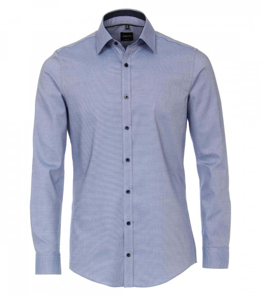 Chemise Venti BODY FIT STRUCTURE bleu moyen avec col Kent en coupe étroite