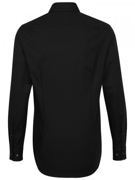 SEIDENSTICKER Slim Fit Chemise Noir Business Kent Popeline