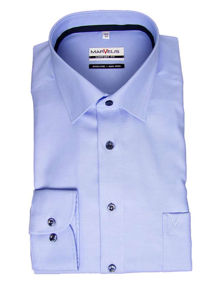Chemise Homme Marvelis En Coton à Carreaux – Sans Repassage, Taille L (col 41/42)