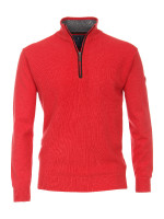 Pull Redmond REGULAR FIT STRUCTURE rouge avec col Col montant en coupe classique