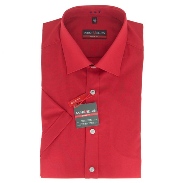 Chemise Marvelis &quot;BODY FIT&quot; rouge, col new york kent, coupe slim