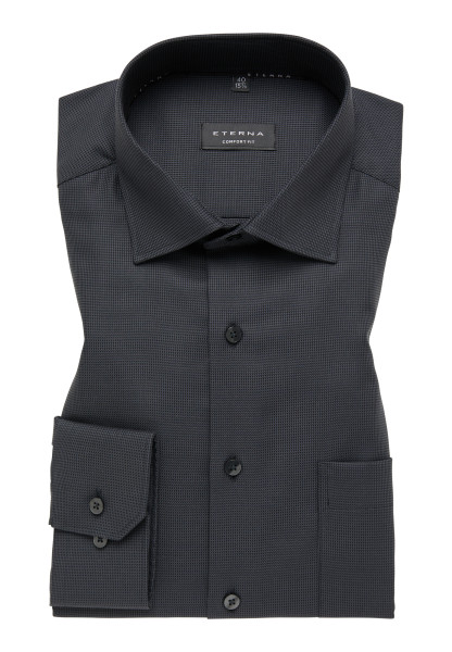 Chemise Eterna COMFORT FIT STRUCTURE anthracite avec col Classic Kent en coupe classique