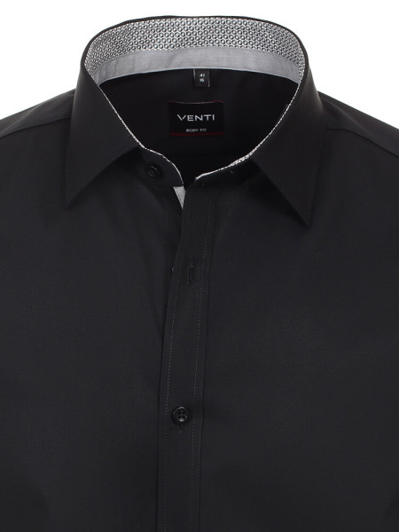 VENTI Slim Fit Chemise Noir Kent Easy Care  - Vue 1