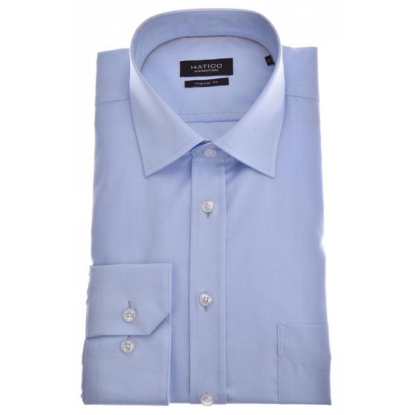 Chemise Hatico "Chambrey" bleue clair, col kent, coupe classique