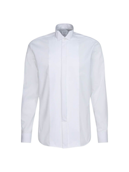 Chemise Seidensticker TAILORED UNI POPELINE blanc avec col Cassè en coupe étroite