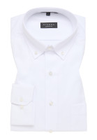 Chemise Eterna COMFORT FIT TWILL blanc avec col Button Down en coupe classique